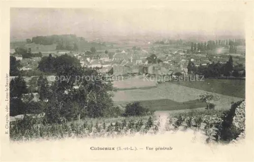 AK / Ansichtskarte Cuiseaux Louhans 71 Saone-et-Loire Kirchturm Dorf Felder Baeume Pappeln Wiesen Huegel