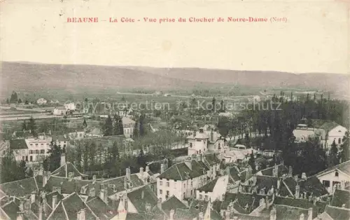 AK / Ansichtskarte BEAUNE 21 Cote-d Or Clocher-de-Notre-Dame La-Côte Luftaufnahme Daecher Baeume Felder Huegel