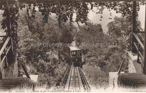 AK / Ansichtskarte Glion  VD Chemin-de-fer-à-crémaillère Zahnradbahn Caux Wald Baeume Schienen
