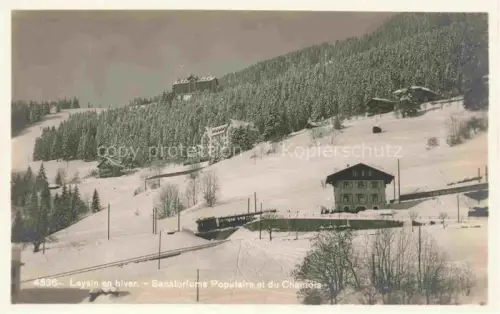 AK / Ansichtskarte Leysin VD Sanatorium-Populaire Sanatorium-du-Chamois Winterlandschaft Schnee Wald Tannen
