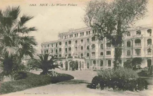 AK / Ansichtskarte NICE   Nizza 06 Alpes-Maritimes Winter-Palace Hotel Palmen Baeume Fassade Eingang Garten Rue-Grimaldi