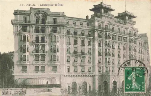 AK / Ansichtskarte NICE   Nizza 06 Alpes-Maritimes Majestic-Hôtel Fassade Balkone Eingang Wintergarten Jugendstil
