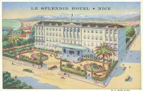 AK / Ansichtskarte NICE   Nizza 06 Alpes-Maritimes Splendid-Hotel Boulevard-Victor-Hugo Palmen Garten Park Meer Berge Vogelperspektive
