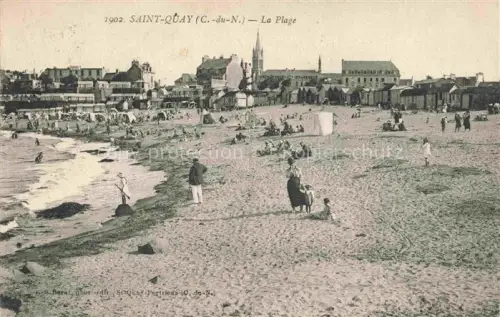 AK / Ansichtskarte Saint-Quay-Portrieux 22 Cotes-d Armor Plage Strand Badegaeste Kirche Kueste Ortschaft Sandstrand