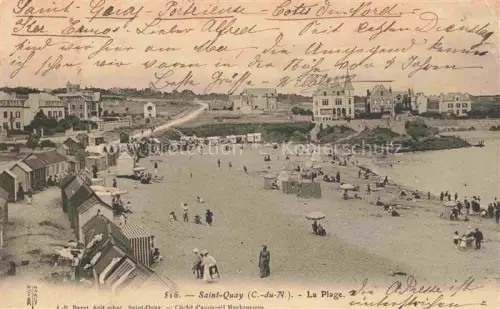AK / Ansichtskarte Saint-Quay-Portrieux 22 Cotes-d Armor La-Plage Strand Badekabinen Strandbesucher Villen Kueste Badegaeste