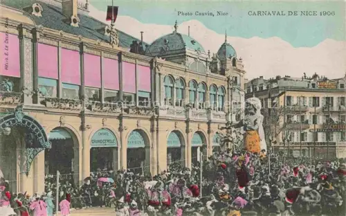 AK / Ansichtskarte NICE   Nizza 06 Alpes-Maritimes Carnaval-de-Nice Grand-Cercle Karnevalszug Menschenmenge Festwagen handkoloriert Casino