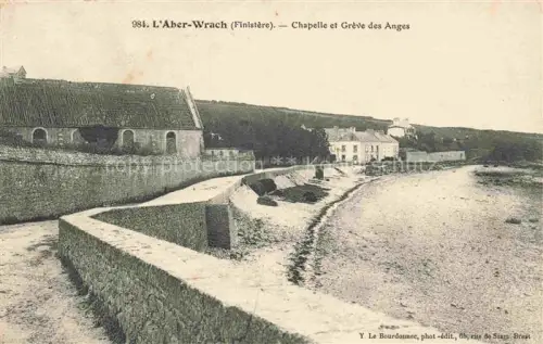 AK / Ansichtskarte L Aber-Wrach BREST 29 Finistere Chapelle Grève-des-Anges Strand Mauer Kueste Gehoeft Semeuse