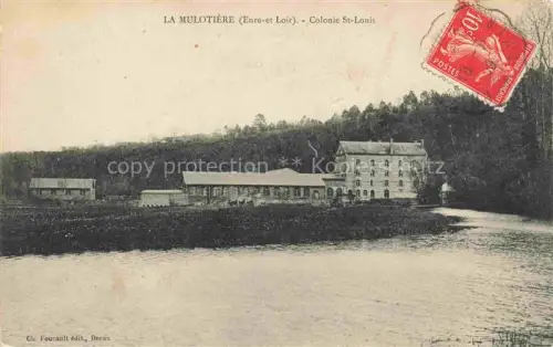 AK / Ansichtskarte La Mulotiere Berou-la-Mulotiere 28 Eure-et-Loir Colonie-St-Louis Fluss Wald Gebaeude Ufer Jugendheim Anstaltsgebaeude