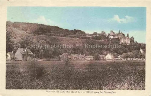 AK / Ansichtskarte Montigny-le-Gannelon Chateaudun 28 Eure-et-Loir Château Wiese Dorf Huegel Wald Ortschaft Schloss