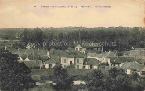 AK / Ansichtskarte Pierres Maintenon CHARTRES 28 Eure-et-Loir Daecher Wohnhaeuser Baeume Schornstein Dorfpanorama Wald