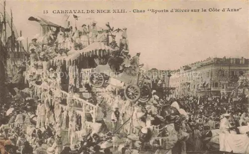 AK / Ansichtskarte NICE   Nizza 06 Alpes-Maritimes Karneval Festwagen Sports-d Hiver Côte-d Azur Eisdekoration Menschenmenge Akrobaten