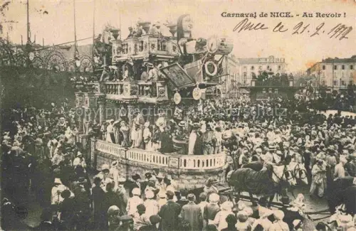 AK / Ansichtskarte NICE   Nizza 06 Alpes-Maritimes Karneval Festwagen Abschied Menschenmenge Platz Musikturm