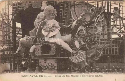 AK / Ansichtskarte NICE   Nizza 06 Alpes-Maritimes Carnaval Festwagen Figuren-Kostuem Karnevalsfigur Narr Esel Maske Char