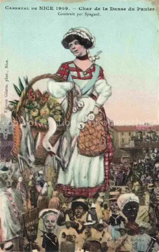 AK / Ansichtskarte NICE   Nizza 06 Alpes-Maritimes Carnaval Festwagen Danse-du-Panier Marktfrau Korb Menschenmenge Gemuese Tracht