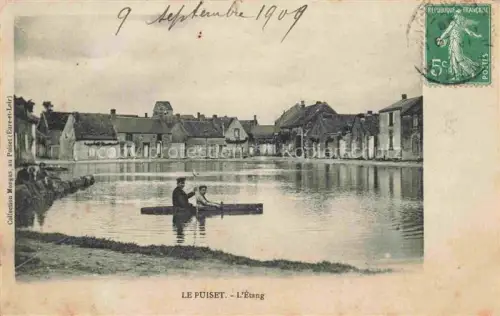 AK / Ansichtskarte Le Puiset CHARTRES 28 Eure-et-Loir Étang Teich Ruderboot Dorfhaeuser Spiegelung Wasser Ruinen