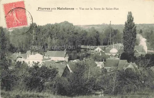 AK / Ansichtskarte Pierres Maintenon CHARTRES 28 Eure-et-Loir Sente-de-Saint-Piat Ortschaft Daecher Baeume Rauch Zwiebeldach