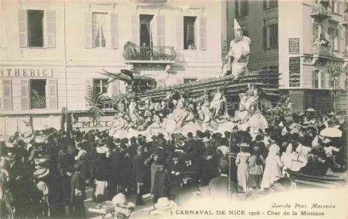 AK / Ansichtskarte NICE   Nizza 06 Alpes-Maritimes Carnaval Char-de-la-Musique Festwagen Karnevalsfiguren Menschenmenge Strasse