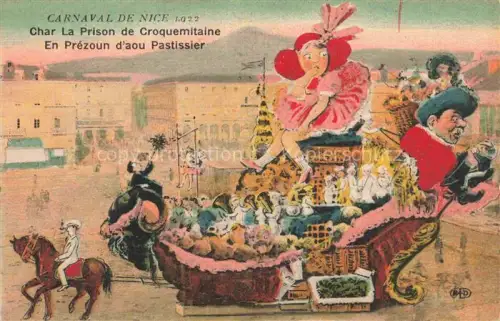 AK / Ansichtskarte NICE   Nizza 06 Alpes-Maritimes Carnaval Festwagen Prison-de-Croquemitaine Pastissier Masken Pferd Figuren