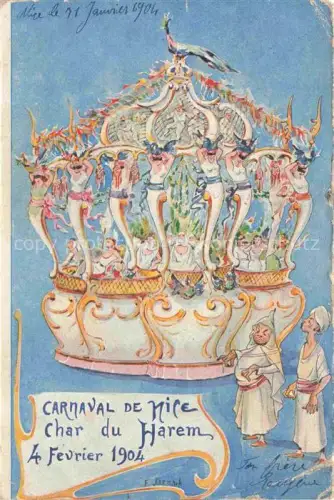 AK / Ansichtskarte NICE   Nizza 06 Alpes-Maritimes Carnaval Char-du-Harem Festwagen Karneval Illustration Figuren Buntes-Dekor