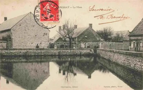 AK / Ansichtskarte Villeau CHARTRES 28 Eure-et-Loir Bessay Mare Teich Dorfszene Bauernhaeuser Steinmauer