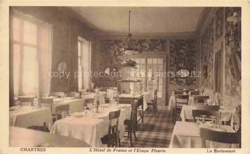 AK / Ansichtskarte CHARTRES 28 Eure-et-Loir Hôtel-de-France Etape-Fleurie Restaurant Speisesaal Tische Interieur