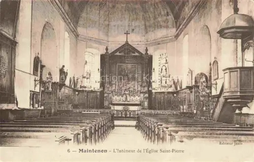 AK / Ansichtskarte MAINTENON CHARTRES 28 Eure-et-Loir Église-Saint-Pierre Kircheninneres Altar Kanzel Kirchenschiff Baenke Gewoelbe