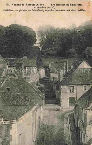 AK / Ansichtskarte NOGENT-LE-ROTROU 28 Eure-et-Loir Marches-de-Saint-Jean Treppe Plateau-Saint-Jean Daecher Gasse Tal Panorama