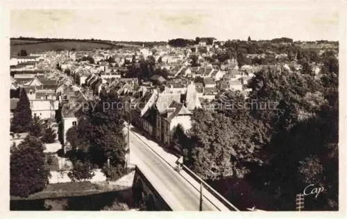 AK / Ansichtskarte NOGENT-LE-ROTROU 28 Eure-et-Loir Pont-Saint-Hilaire Huisne Bruecke Ortschaft Daecher Baeume Vogelperspektive