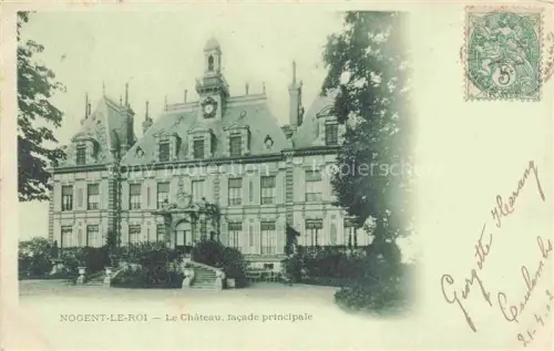 AK / Ansichtskarte Nogent-le-Roi DREUX 28 Eure-et-Loir Château Facade-principale Schloss Treppe Mansarddach Uhr Baeume
