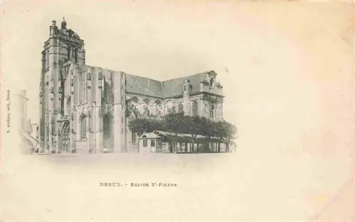 AK / Ansichtskarte DREUX 28 Eure-et-Loir Eglise-St-Pierre Kirche Turm Gotik Baeume Platz