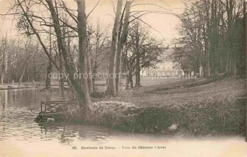 AK / Ansichtskarte Anet DREUX 28 Eure-et-Loir Parc-du-Château-d Anet Schlosspark Teich Baeume Park Schloss