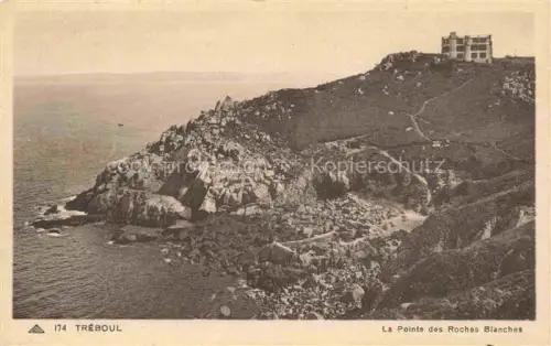 AK / Ansichtskarte Treboul Douarnenez Quimper 29 Finistere Pointe-des-Roches-Blanches Klippe Felsen Meer Kueste Villa Steilkueste