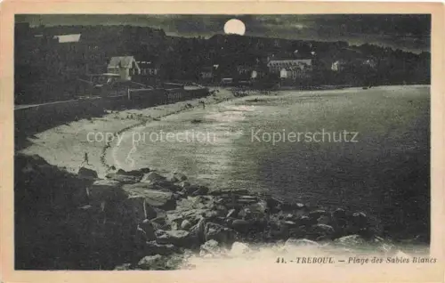 AK / Ansichtskarte Treboul Douarnenez Quimper 29 Finistere Plage-des-Sables-Blancs Mondlicht Strand Meer Haeuser Nacht Felsen