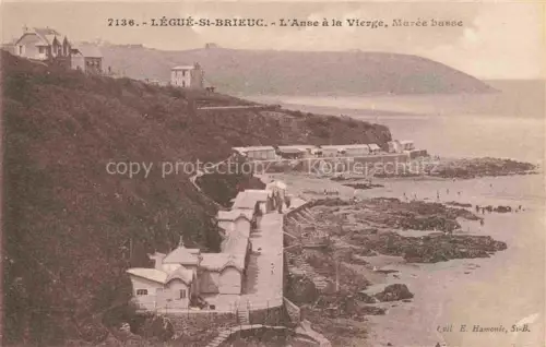 AK / Ansichtskarte Le Legue Saint Brieuc 22 Cotes-d Armor Anse-à-la-Vierge Marée-basse Kueste Klippen Strand Haeuser Hafen