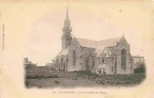 AK / Ansichtskarte Le Conquet BREST 29 Finistere Église Kirchturm Gotik Kirchenschiff Steinmauer