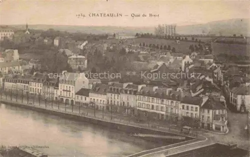 AK / Ansichtskarte Chateaulin Quai-de-Brest Aulne Stadtpanorama Haeuserzeile Fluss Vogelperspektive