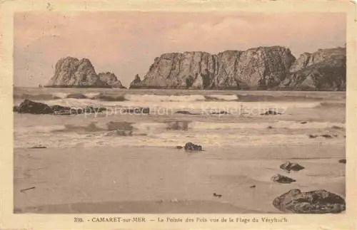 AK / Ansichtskarte Camaret-sur-Mer Chateaulin 29 Finistere Pointe-des-Pois Plage-du-Véryhac h Klippen Strand Wellen Felsen Meer