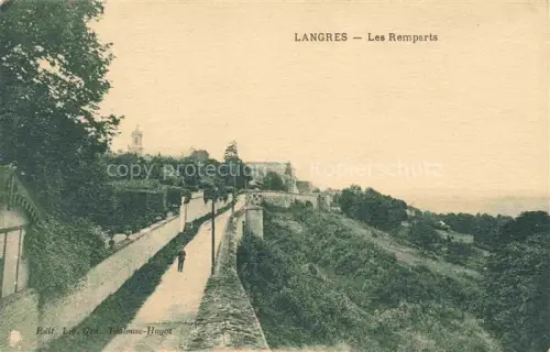 AK / Ansichtskarte LANGRES 52 Haute-Marne Remparts Stadtmauer Befestigungsanlage Promenade Kirchturm Spaziergaenger Baeume