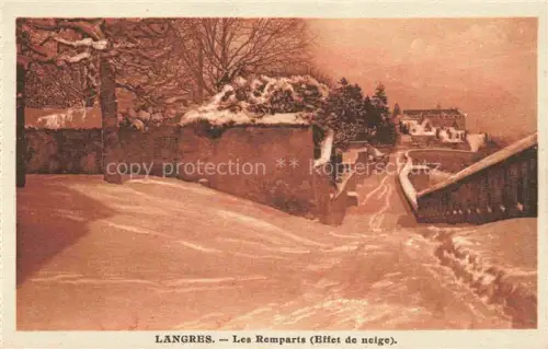 AK / Ansichtskarte LANGRES 52 Haute-Marne Remparts Stadtmauer Schnee Winter Winterlandschaft Baeume Treppen