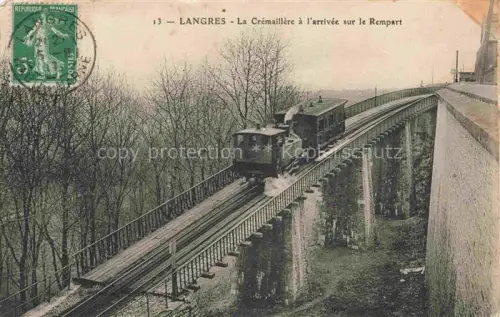 AK / Ansichtskarte LANGRES 52 Haute-Marne Crémaillère Zahnradbahn Rempart Viadukt Baeume Dampf Zug