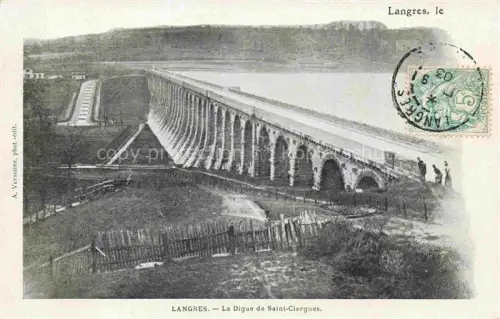 AK / Ansichtskarte LANGRES 52 Haute-Marne Digue-de-Saint-Ciergues Staudamm Aquaedukt Reservoir Bogen Menschen