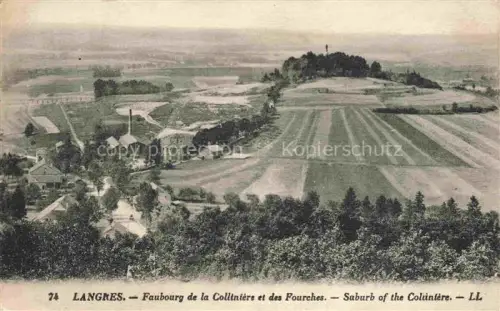 AK / Ansichtskarte LANGRES 52 Haute-Marne Faubourg-de-la-Collinière Fourches Vorstadt Felder Fabrik Schornstein Huegel