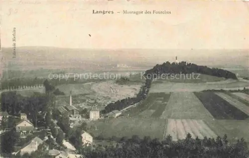 AK / Ansichtskarte LANGRES 52 Haute-Marne Montagne-des-Fourches Panorama Felder Dorf Fabrik Huegel