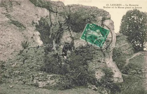 AK / Ansichtskarte LANGRES 52 Haute-Marne Marnotte Marne-Quelle Felsen Hoehle Vegetation Personen