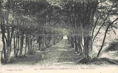 AK / Ansichtskarte Chateauneuf-en-Thymerais Chateauneuf-en-Thimerais 28 Eure-et-Loir Allée-des-Soupirs Waldweg Baeume Allee Wald Baumtunnel