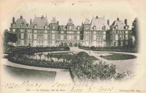 AK / Ansichtskarte Eu DIEPPE 76 Seine-Maritime Château Parc Schloss Garten Brunnen Fassade Park