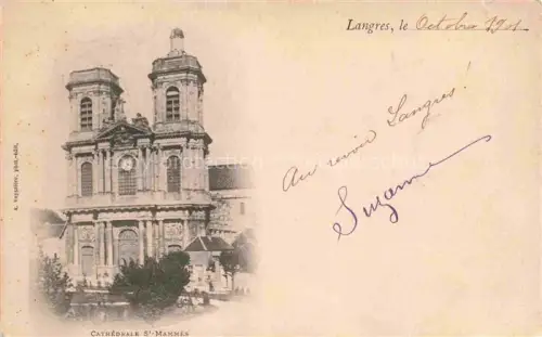 AK / Ansichtskarte LANGRES 52 Haute-Marne Cathédrale-Saint-Mammès Kathedrale Kirchenfassade Tuerme Barockfassade