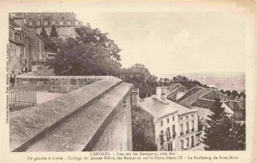 AK / Ansichtskarte LANGRES 52 Haute-Marne Remparts Porte-Henri-IV Collège-de-Jeunes-Filles Faubourg-de-Sous-Murs Stadtmauer Daecher Befestigung