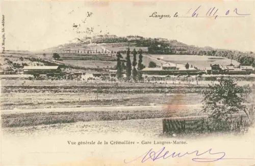 AK / Ansichtskarte LANGRES 52 Haute-Marne Crémaillère Gare-Langres-Marne Bahnhof Eisenbahn Zug Landschaft Huegel