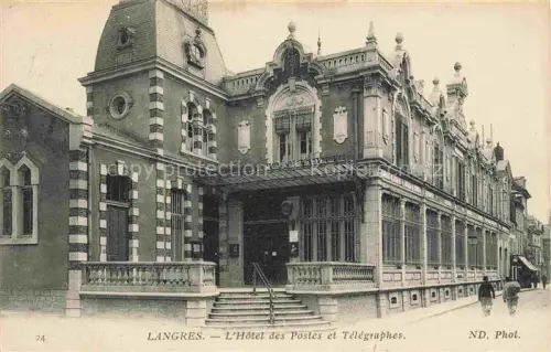 AK / Ansichtskarte LANGRES 52 Haute-Marne Hôtel-des-Postes-et-Télégraphes Post Telegraf Jugendstil Fassade Treppe Passanten